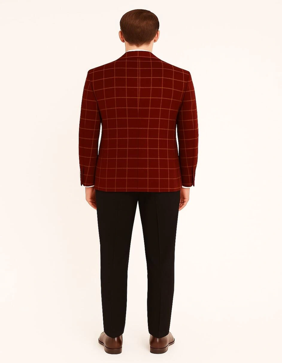 Crimson Velvet Tartan Blazer: Holiday Style Icon. Own the Night.