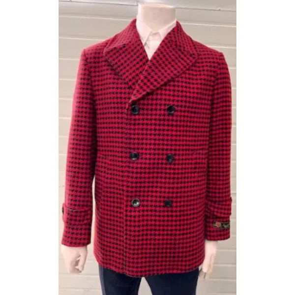 Red Hot Driver's Coat for Men - Classic Wool Warmth & Timeless Style - Get Yours Now!
