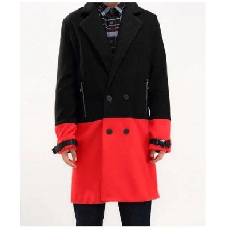 Red Rebel Trench: Halfway There! Double-Breasted Overcoat for the Bold.